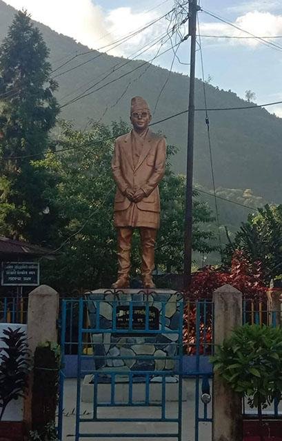 Statue of Nepali Poet Agam Singh Giri, Latpanchar. 
